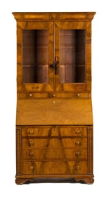 19TH C. TWO-PIECE MAHOGANY SECRETARY.