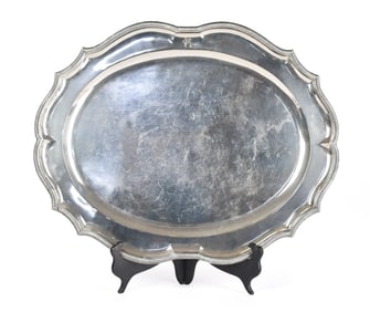 EUROPEAN 835 SILVER SERVING TRAY.