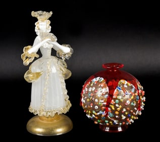 VINTAGE MURANO GLASS, 2 PCS.