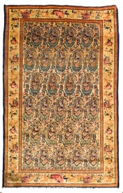 ANTIQUE ORIENTAL SENNEH AREA RUG.