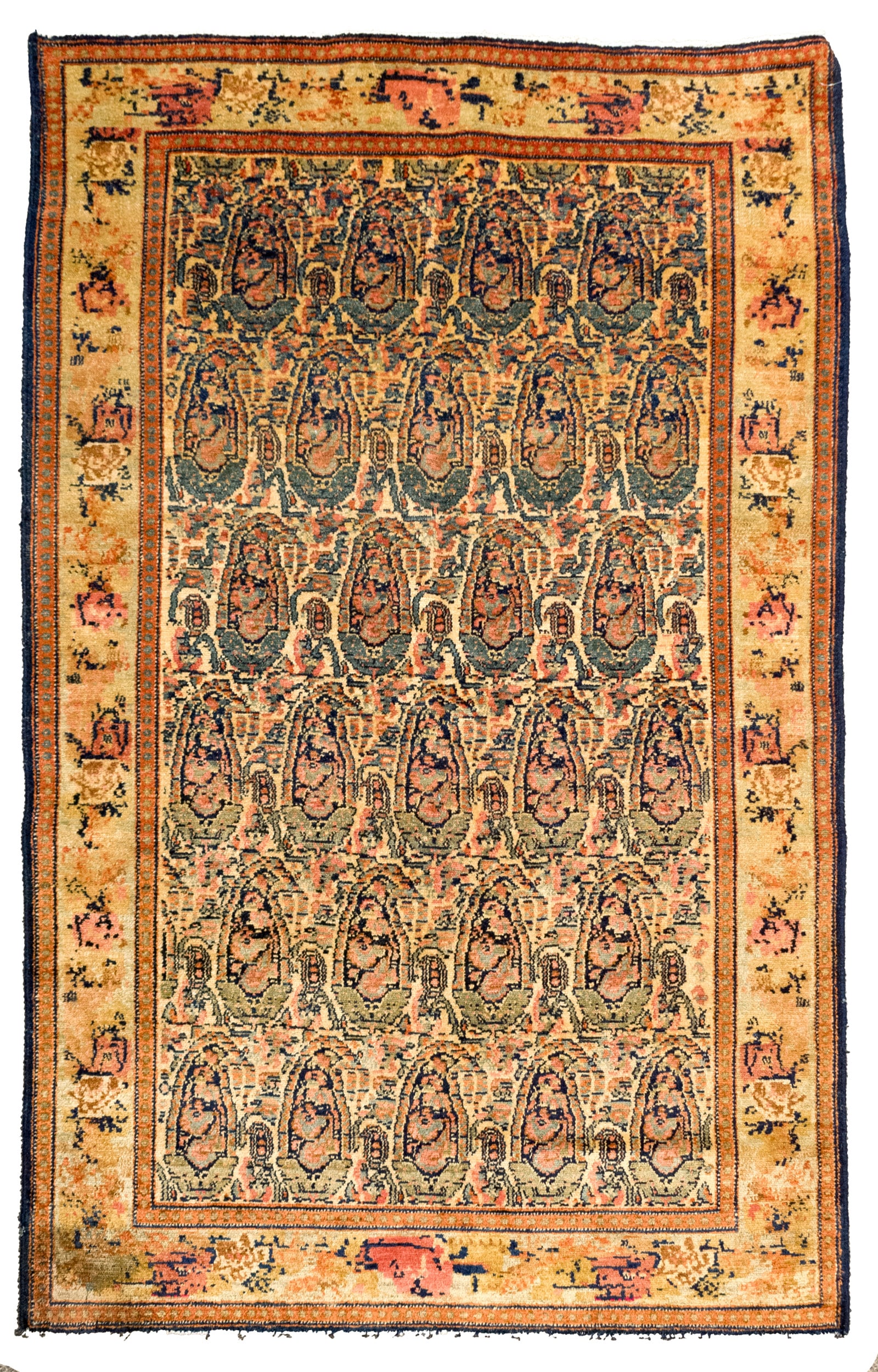 ANTIQUE ORIENTAL SENNEH AREA RUG. (1 of 7)