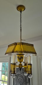 ANTIQUE TOLE WARE HANGING LIGHT.