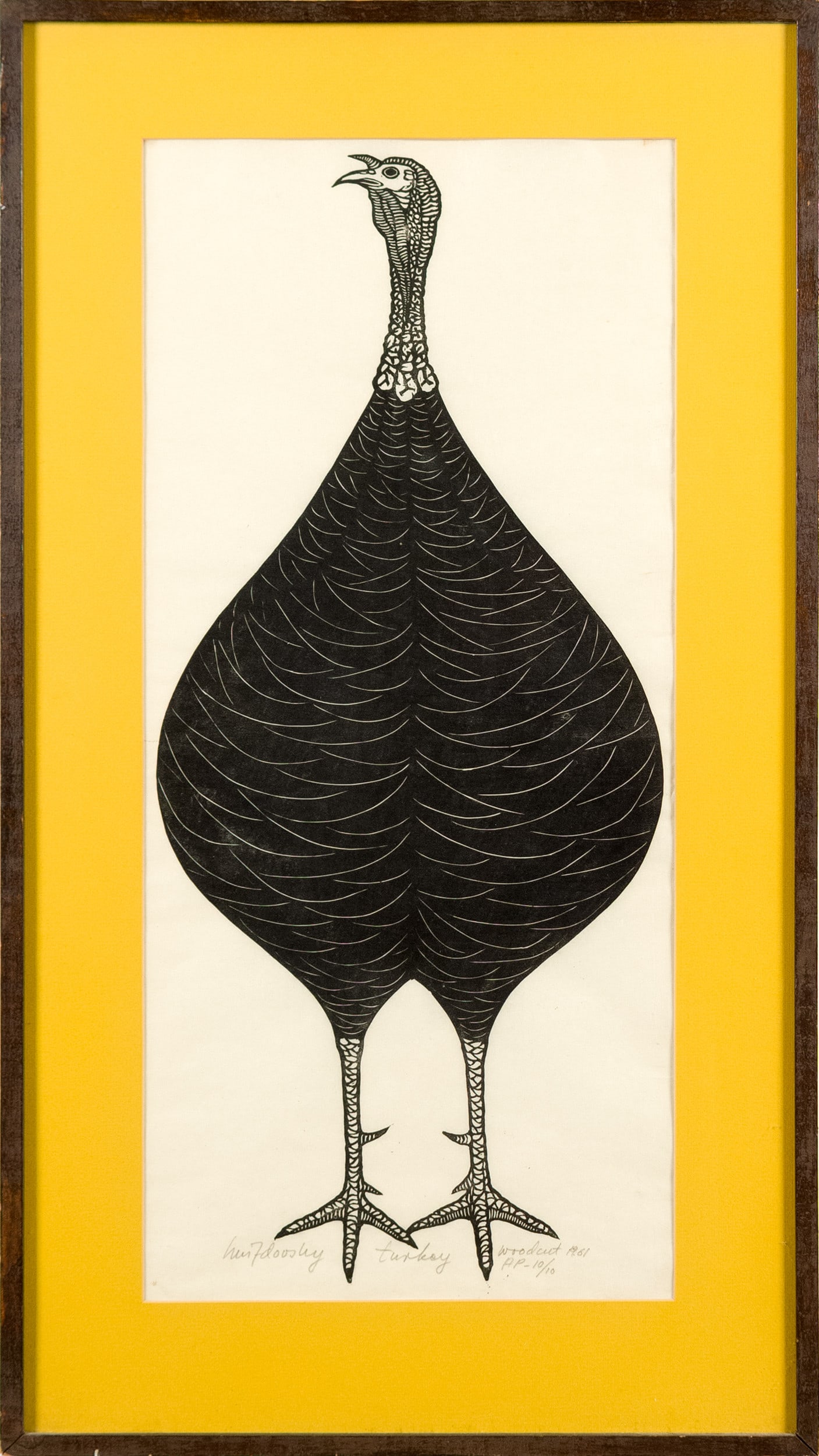 JACQUES HNIZDOVSKY WOODCUT, TURKEY. (1 of 10)