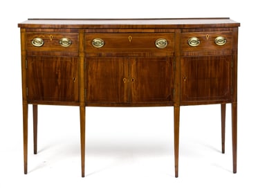 FINE 19TH C. NH MAHOGANY INLAID SIDEBOARD.