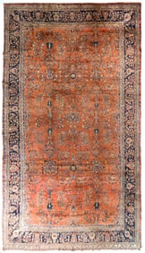 ANTIQUE FINE QUALITY ORIENTAL SAROUK RUG.