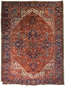 ANTIQUE HERIZ ROOM SIZE RUG.