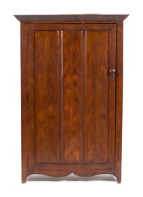 19TH C. PA GRAIN PAINTED SINGLE DOOR JELLY CUPBOARD.