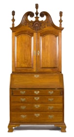 18TH C. PA CARVED WALNUT CHIPPENDALE SECRETARY.