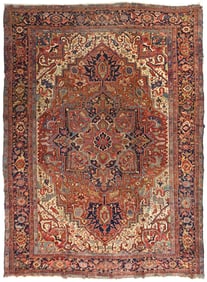 FINE ANTIQUE PERSIAN HERIZ SERAPI RUG.