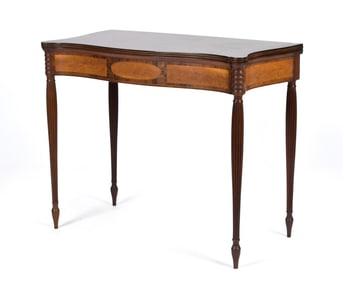 19TH C. NORTHSHORE MA FEDERAL CARD TABLE.
