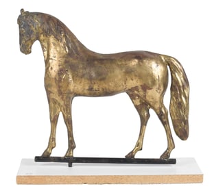 19TH C. GILT COPPER HORSE WEATHERVANE.