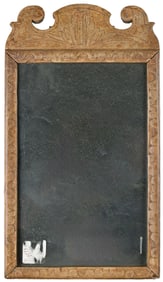 18TH C. PAINTED LOOKING GLASS.