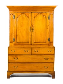 18TH C. NEW JERSEY TWO PART LINEN PRESS.