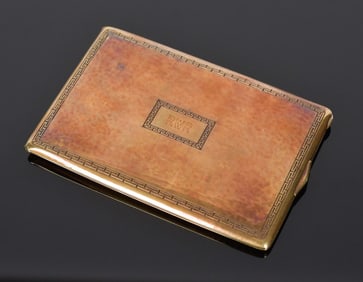 ART DECO SIGNED TIFFANY & CO 14K GOLD CIGARETTE CASE.