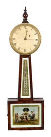 19TH C. EGLOMISE BANJO CLOCK.