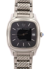 DAVID YURMAN THOROUGHBRED STAINLESS STEEL WATCH.