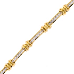 18K GOLD 3.5 CT. TW. DIAMOND LINK BRACELET.