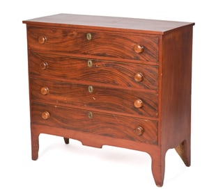 19TH C. NEW ENGLAND PAINT DECORATED CHEST.