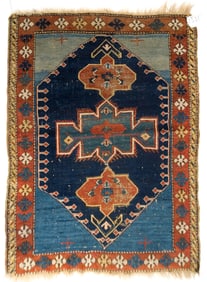 19TH C. KAZAK SCATTER RUG.