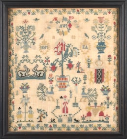 19TH C. DUTCH NEEDLEWORK SAMPLER.