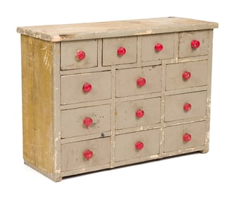 ANTIQUE 13 DRAWER APOTHECARY CHEST.
