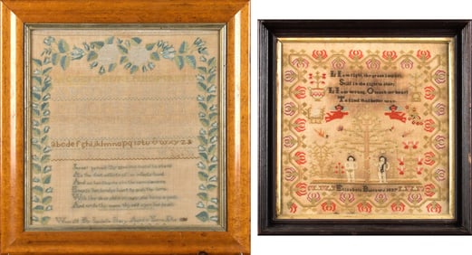 TWO 19TH C. NEEDLEWORK SAMPLERS.