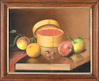 JOHN JOSEPH ENNEKING PASTEL STILL LIFE, FRUIT.
