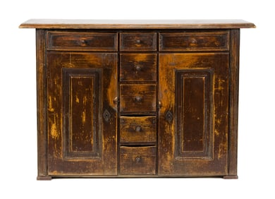 18TH C. PAINTED PINE COUNTRY SERVER.