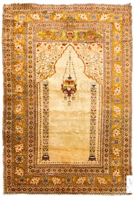 ANTIQUE SILK PRAYER RUG.