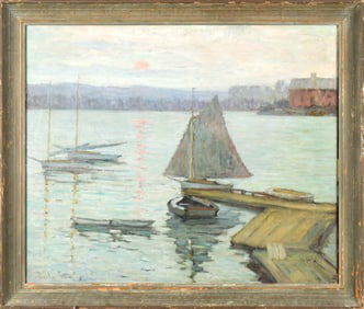 ANNA LEE STACEY, OIL, GLOUCESTER HARBOR.