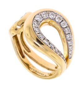 CORDOVA 18K GOLD DIAMOND RING.