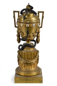 IMPRESSIVE JEAN LOUIS BOUCHET BRONZE ANNULAR CLOCK.