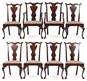 SET OF 8 CENTENNIAL PA MAHOGANY DINING CHAIRS.