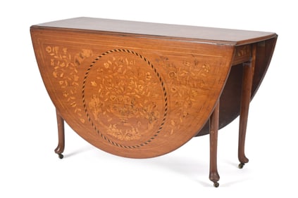 19TH C. DUTCH MARQUETRY TABLE.