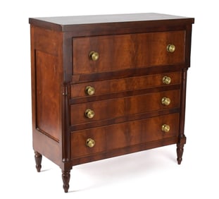 19TH C. MINIATURE MAHOGANY FEDERAL CHEST.