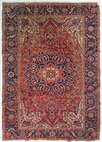 VINTAGE ORIENTAL HERIZ ROOM SIZE RUG.