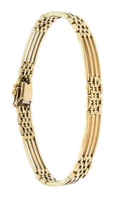 14K YELLOW GOLD GATE LINK BRACELET.