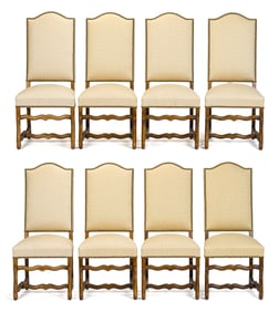 EIGHT LOUIS XIII STYLE DINING CHAIRS.