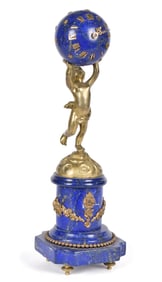 ANTIQUE LAPIS LAZULI CLOCK.