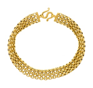 23K GOLD TRIPLE ROLO LINK BRACELET.