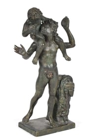 ANTIQUE BRONZE, SATYR AND BACCHUS.