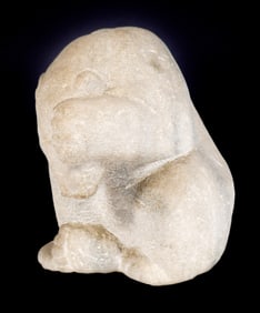 CHARLES RUDY CARVED STONE POLAR BEAR.