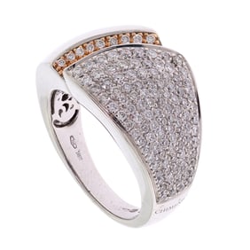 CHIMENTO 18K GOLD 1.0 CT. TW. PAVE DIAMOND RING.