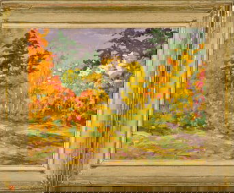 HENRY MACGINNIS OIL, AUTUMN LANDSCAPE.