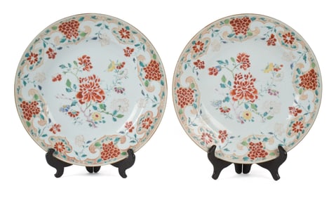 PR. 18TH C. FAMILE ROSE CHINESE PORCELAIN CHARGERS.
