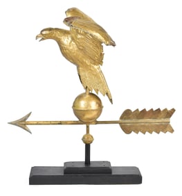 ANTIQUE COPPER SPREAD WING EAGLE WEATHERVANE.