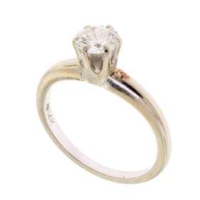 14K GOLD .53 CT. DIAMOND SOLITAIRE ENGAGEMENT RING.
