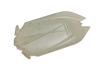 ANTIQUE CHINESE SCARAB FORM JADE TONGUE DEPRESSOR.