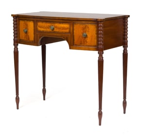 ANTIQUE NORTH SHORE STYLE INLAID DRESSING TABLE.
