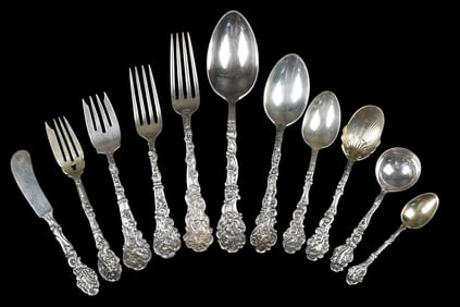 GORHAM STERLING SILVER FLATWARE, VERSAILLES PATTERN.